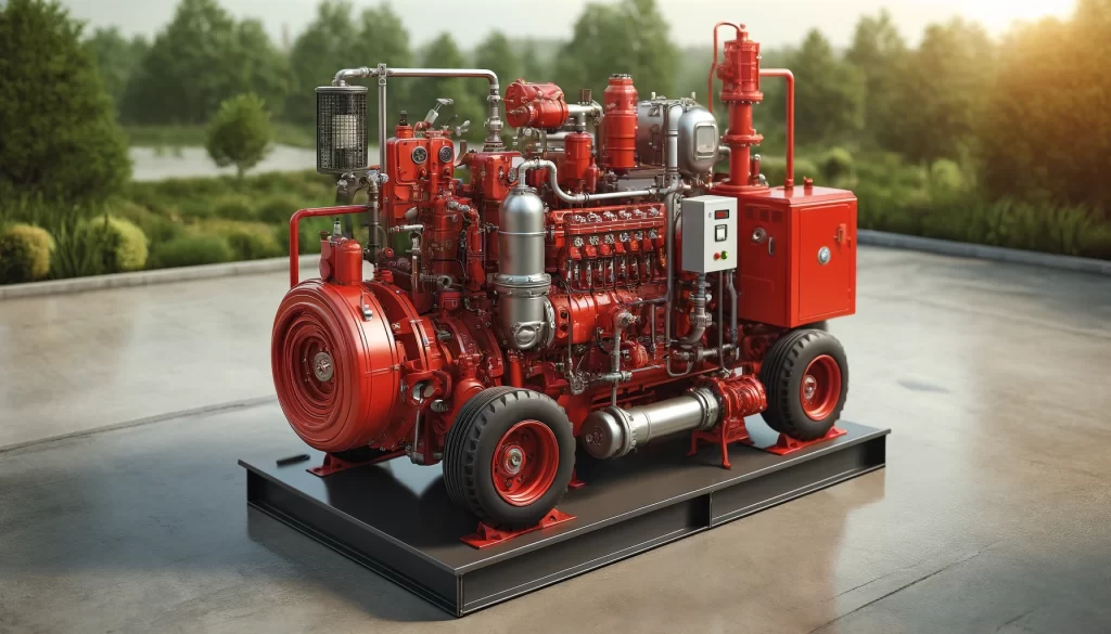 Máy bơm chữa cháy diesel thường được sử dụng trong các hệ thống phòng cháy chữa cháy chuyên nghiệp Máy bơm chữa cháy diesel thường được sử dụng trong các hệ thống phòng cháy chữa cháy chuyên nghiệp